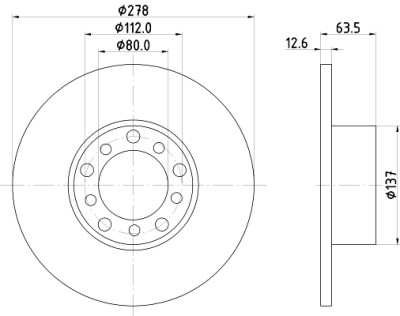 Disco freno HELLA 8DD 355 100-071