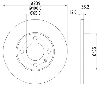Disco freno HELLA 8DD 355 100-131