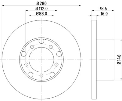 Disco freno HELLA 8DD 355 100-201