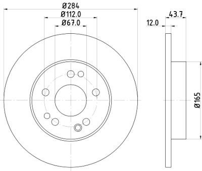 Disco freno HELLA 8DD 355 100-931