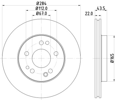 Disco freno HELLA 8DD 355 100-941