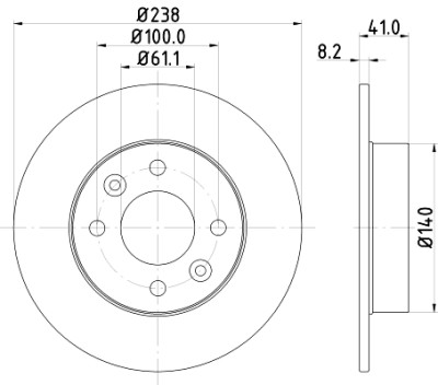 Disco freno HELLA 8DD 355 101-221