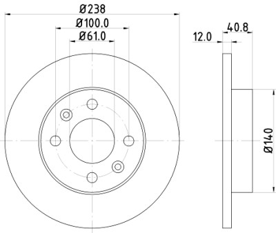 Disco freno HELLA 8DD 355 101-241