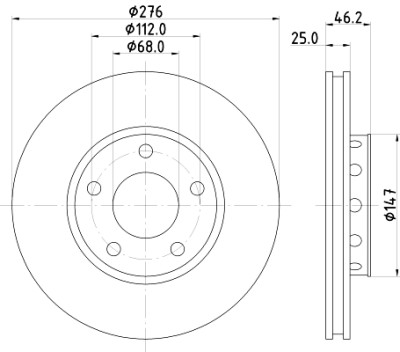 Disco freno HELLA 8DD 355 101-361