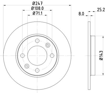Disco freno HELLA 8DD 355 102-511