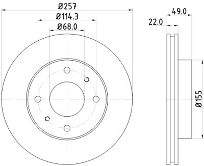 Disco freno HELLA 8DD 355 102-651