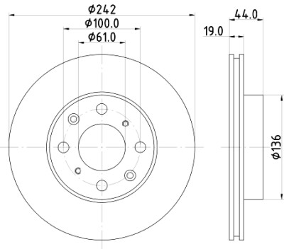Disco freno HELLA 8DD 355 103-101