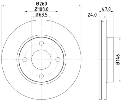 Disco freno HELLA 8DD 355 103-371