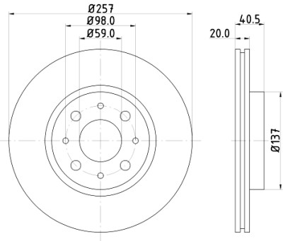 Disco freno HELLA 8DD 355 103-871