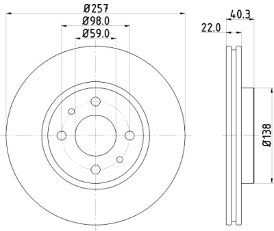 Disco freno HELLA 8DD 355 103-971