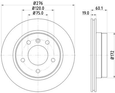 Disco freno HELLA 8DD 355 104-281