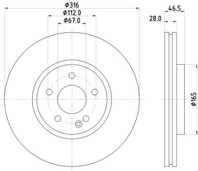 Disco freno HELLA 8DD 355 104-341