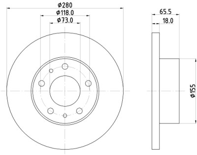 Disco freno HELLA 8DD 355 104-391