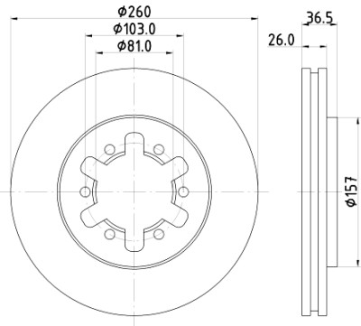 Set di dischi freno HELLA 8DD 355 104-551