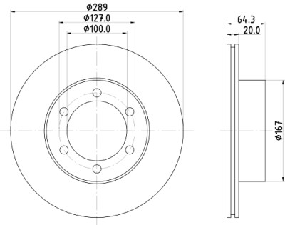 Disco freno HELLA 8DD 355 104-761