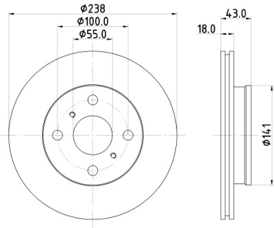 Disco freno HELLA 8DD 355 104-781