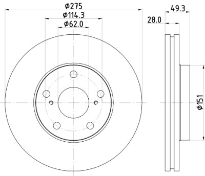 Disco freno HELLA 8DD 355 104-931