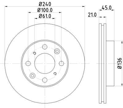 Disco freno HELLA 8DD 355 104-941