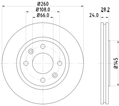 Disco freno HELLA 8DD 355 105-031