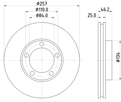 Disco freno HELLA 8DD 355 105-181