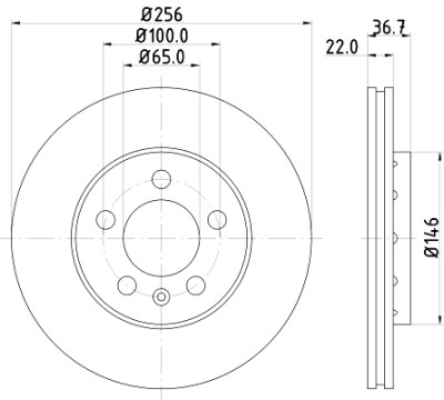 Set di dischi freno HELLA 8DD 355 105-361