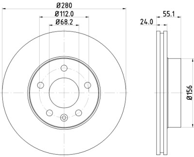 Disco freno HELLA 8DD 355 105-591
