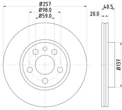 Disco freno HELLA 8DD 355 105-621