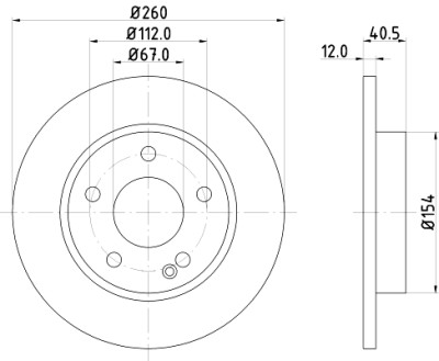 Disco freno HELLA 8DD 355 105-971
