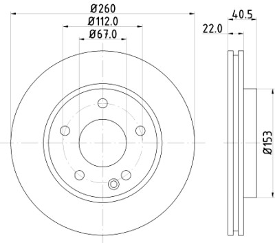 Disco freno HELLA 8DD 355 105-991
