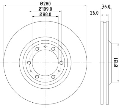 Disco freno HELLA 8DD 355 106-001