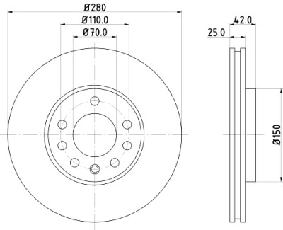 Disco freno HELLA 8DD 355 106-071