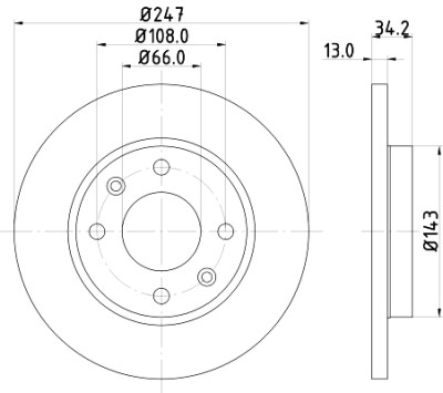 Disco freno HELLA 8DD 355 106-191