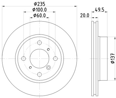 Disco freno HELLA 8DD 355 106-231