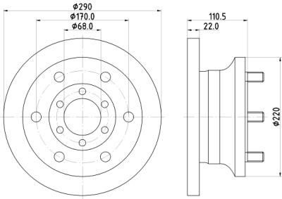 Disco freno HELLA 8DD 355 106-361