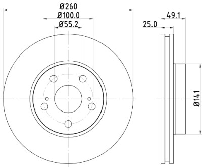 Disco freno HELLA 8DD 355 106-511