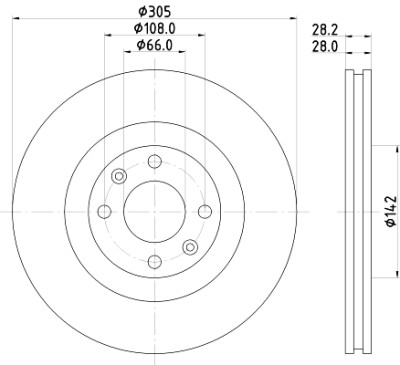 Disco freno HELLA 8DD 355 106-531