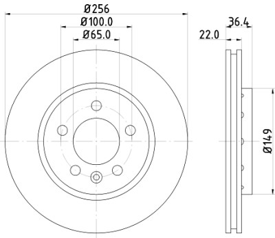 Disco freno HELLA 8DD 355 106-751