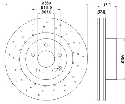 Disco freno HELLA 8DD 355 106-851