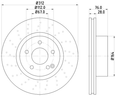 Disco freno HELLA 8DD 355 106-871