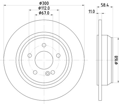 Disco freno HELLA 8DD 355 106-891