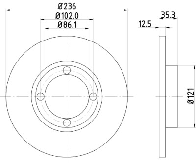 Disco freno HELLA 8DD 355 107-011