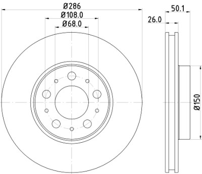 Disco freno HELLA 8DD 355 107-051