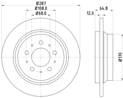 Disco freno HELLA 8DD 355 107-091