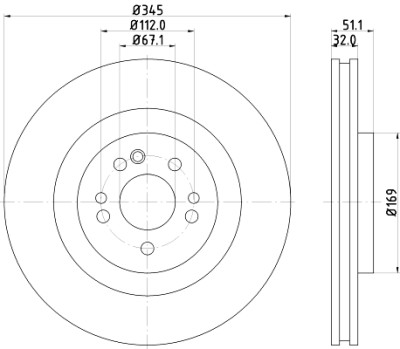 Disco freno HELLA 8DD 355 107-221