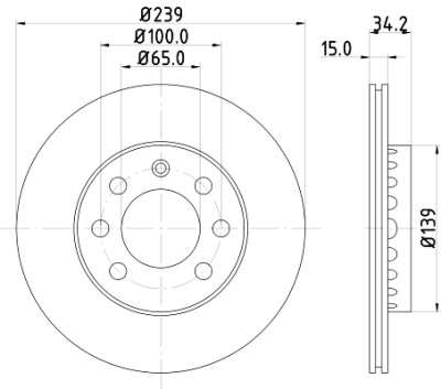 Disco freno HELLA 8DD 355 107-581