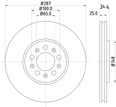Disco freno HELLA 8DD 355 107-611