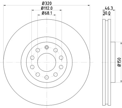 Disco freno HELLA 8DD 355 107-631