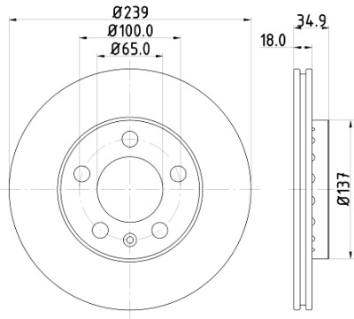 Disco freno HELLA 8DD 355 107-651