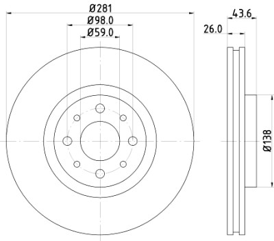 Disco freno HELLA 8DD 355 107-831