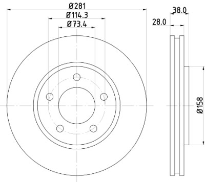 Disco freno HELLA 8DD 355 107-891